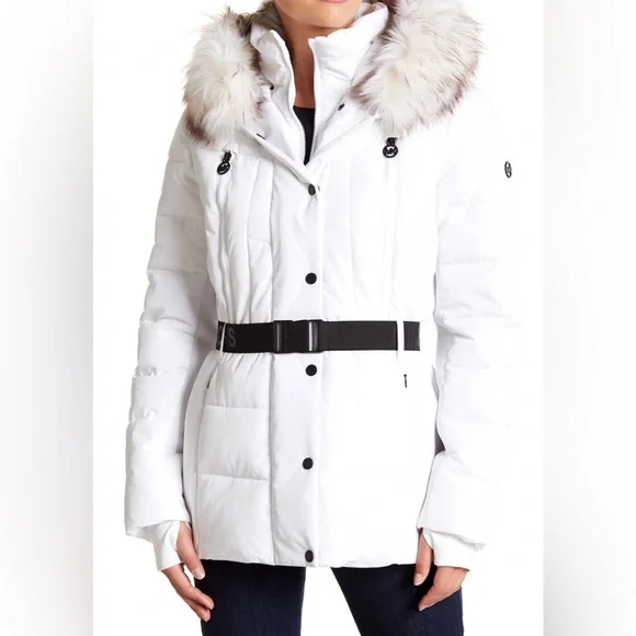 MICHAEL KORS Active Belted Faux-Fur-Trim Puffer Coat - Picture 4 of 9